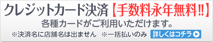 クレジット決済について[右記クレジットカードがご利用頂けます。※一括払いのみ]-詳しくはコチラ-